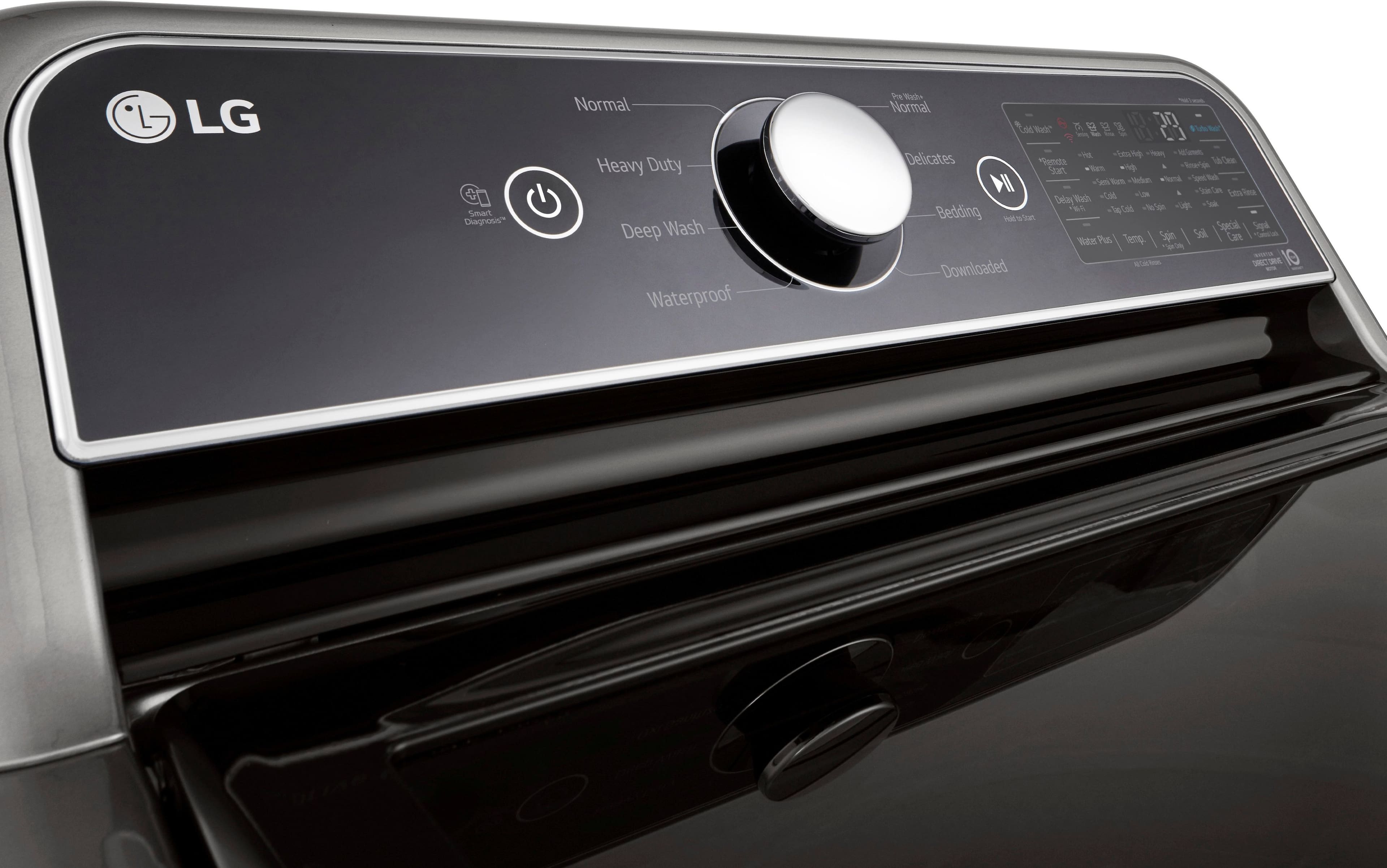 Alt View 19. LG - 5.5 Cu. Ft. High Efficiency Smart Top Load Washer with TurboWash3D - Graphite Steel.