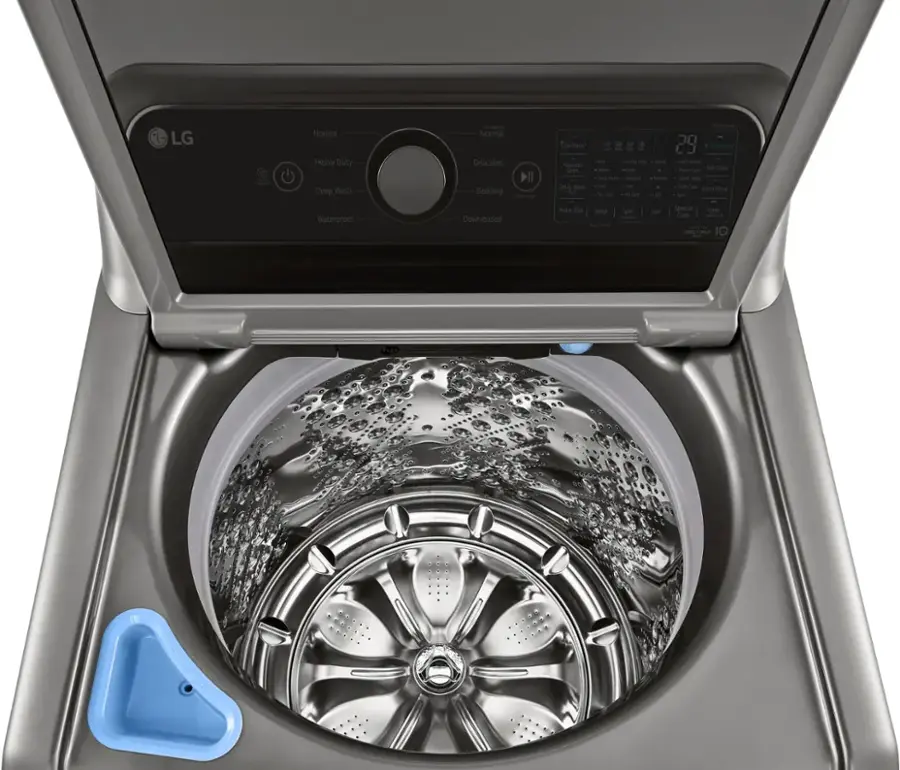 Alt View 20. LG - 5.5 Cu. Ft. High Efficiency Smart Top Load Washer with TurboWash3D - Graphite Steel.