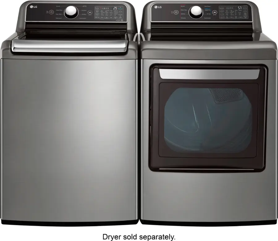 Alt View 22. LG - 5.5 Cu. Ft. High Efficiency Smart Top Load Washer with TurboWash3D - Graphite Steel.