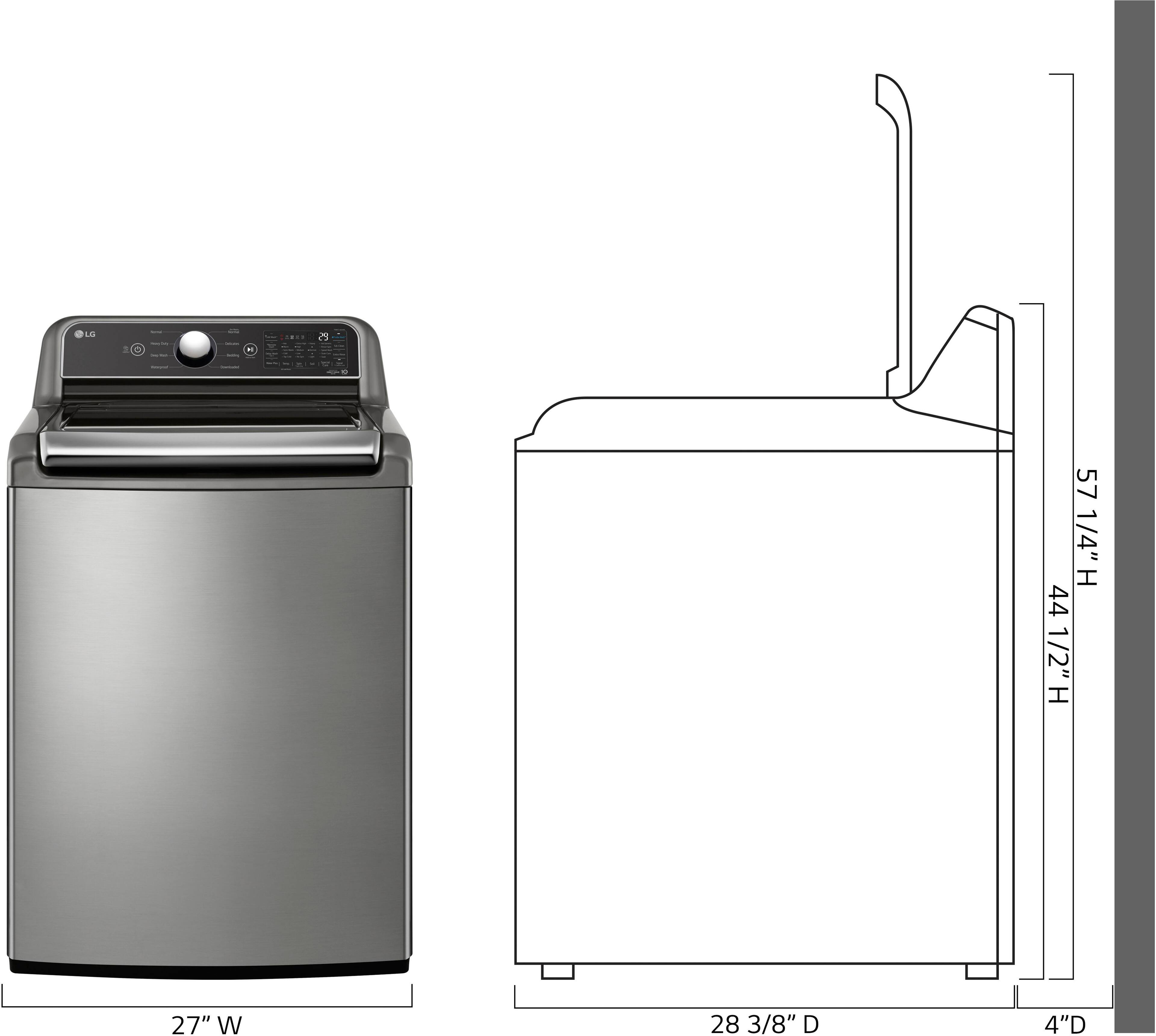 Left. LG - 5.5 Cu. Ft. High Efficiency Smart Top Load Washer with TurboWash3D - Graphite Steel.