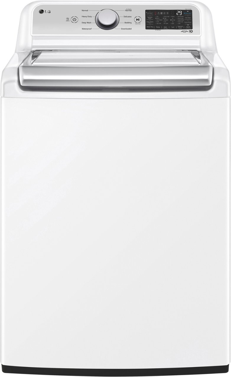 Zoom in on Front Zoom. LG - 5.5 Cu. Ft. High Efficiency Smart Top Load Washer with TurboWash3D - White.
