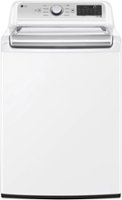 LG - 5.5 Cu. Ft. High Efficiency Smart Top Load Washer with TurboWash3D - White - Front_Zoom