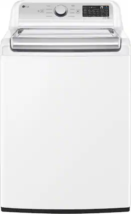 Front. LG - 5.5 Cu. Ft. High Efficiency Smart Top Load Washer with TurboWash3D - White.