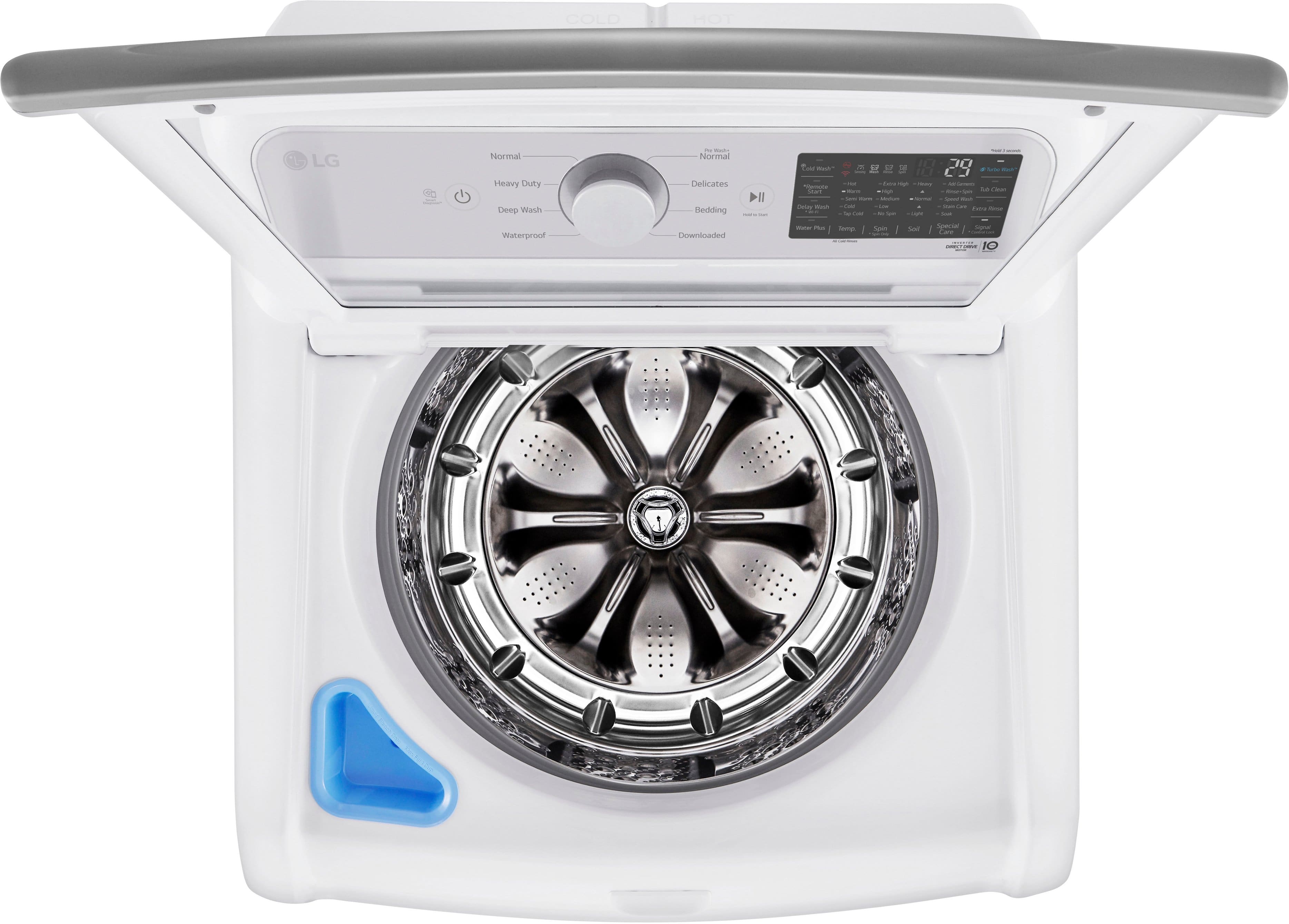 Alt View 14. LG - 5.5 Cu. Ft. High Efficiency Smart Top Load Washer with TurboWash3D - White.
