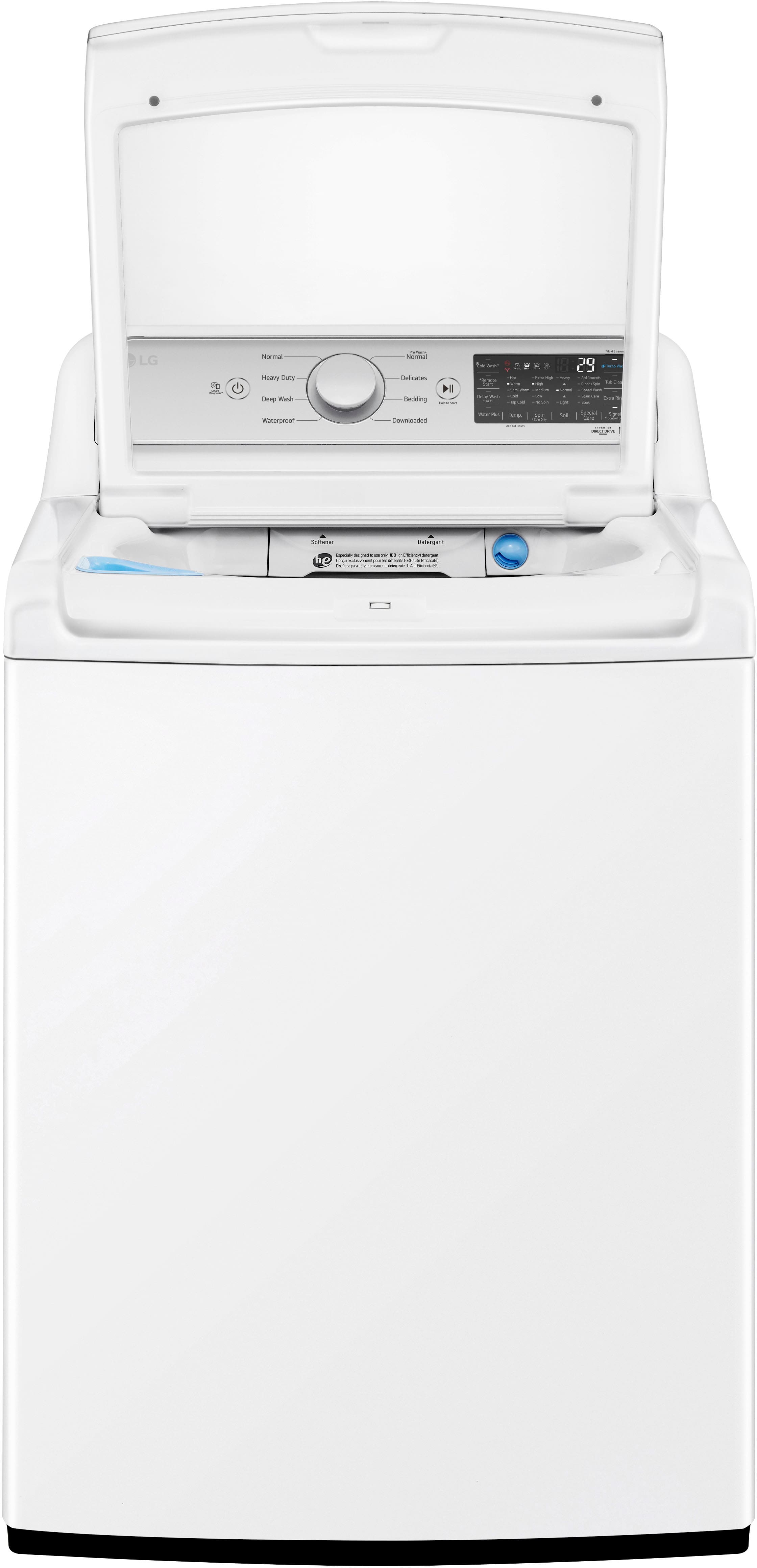 Alt View 15. LG - 5.5 Cu. Ft. High Efficiency Smart Top Load Washer with TurboWash3D - White.