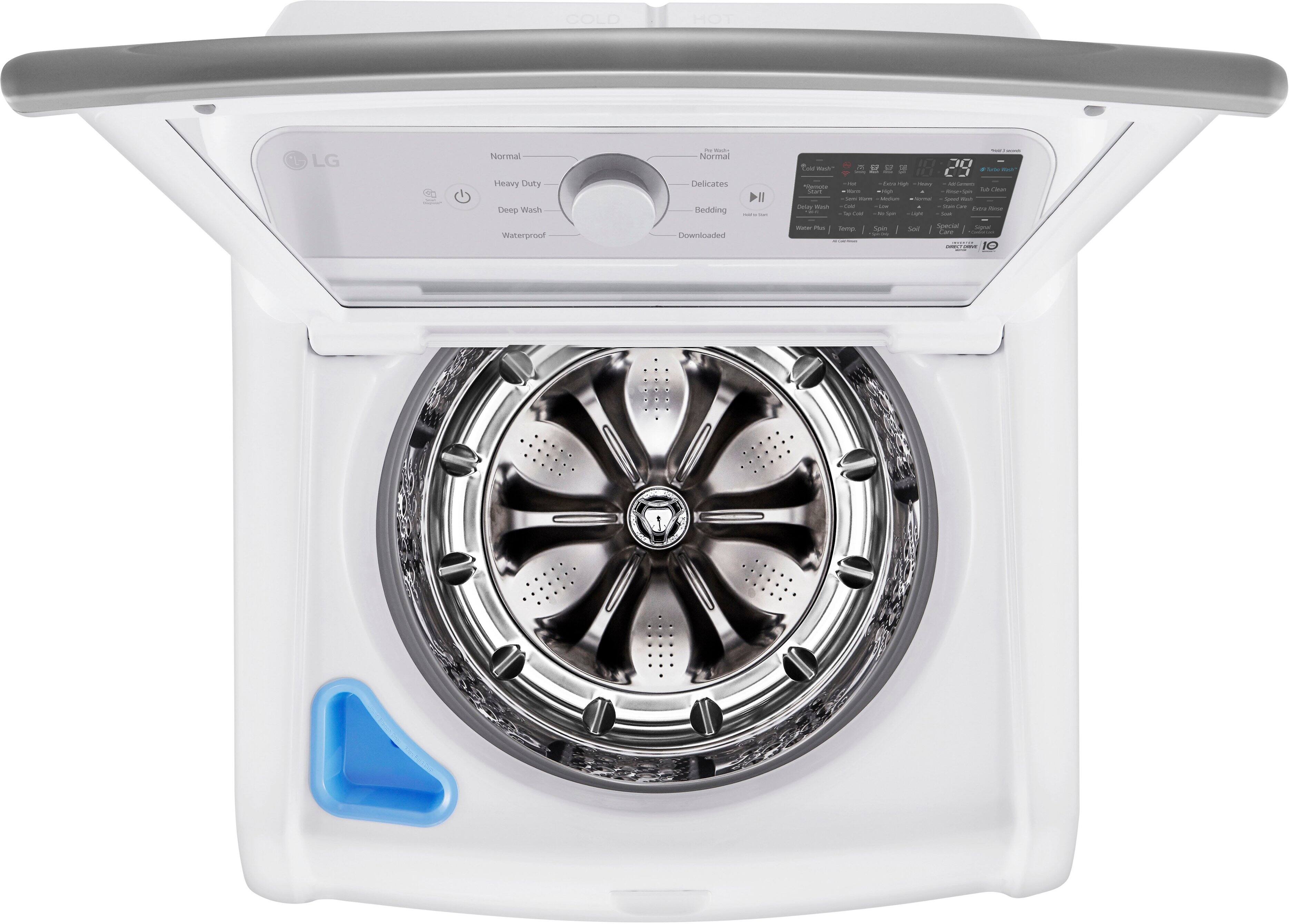 Alt View 16. LG - 5.5 Cu. Ft. High Efficiency Smart Top Load Washer with TurboWash3D - White.