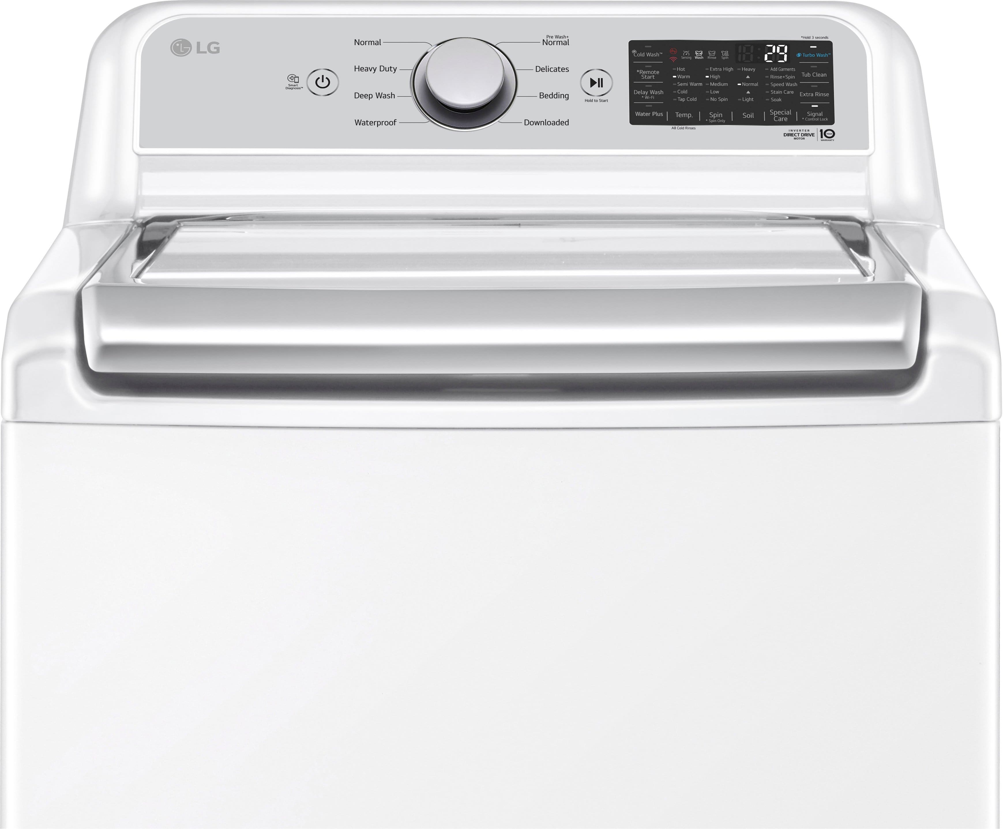 Alt View 17. LG - 5.5 Cu. Ft. High Efficiency Smart Top Load Washer with TurboWash3D - White.