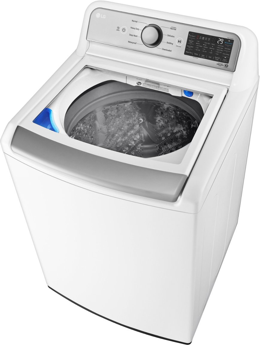 Zoom in on Alt View Zoom 1. LG - 5.5 Cu. Ft. High Efficiency Smart Top Load Washer with TurboWash3D - White.