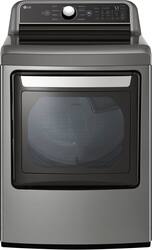 LG - 7.3 Cu. Ft. Smart Electric Dryer with EasyLoad Door - Graphite Steel - Front_Zoom
