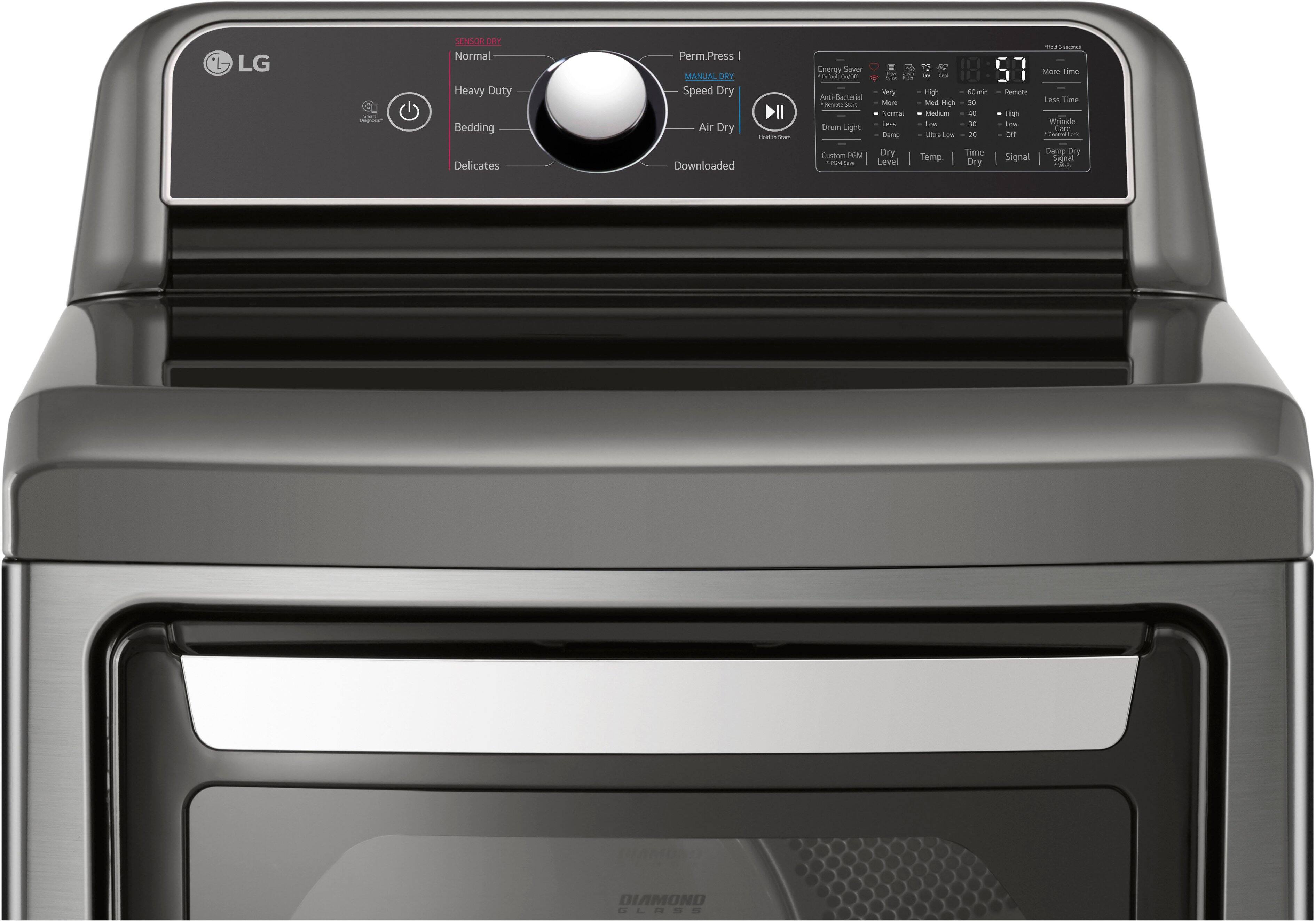 Alt View 15. LG - 7.3 Cu. Ft. Smart Electric Dryer with EasyLoad Door - Graphite Steel.