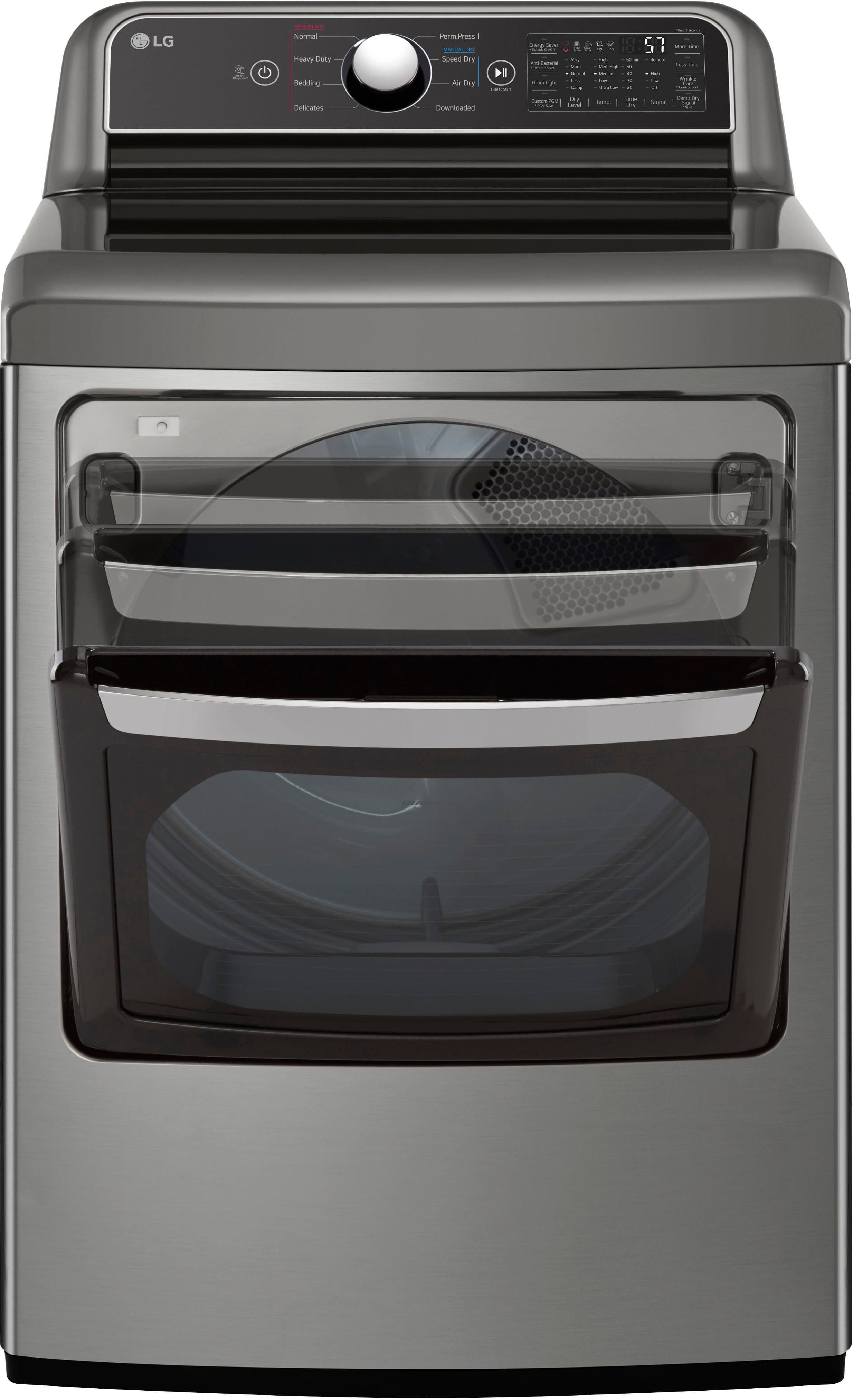 Alt View 18. LG - 7.3 Cu. Ft. Smart Electric Dryer with EasyLoad Door - Graphite Steel.