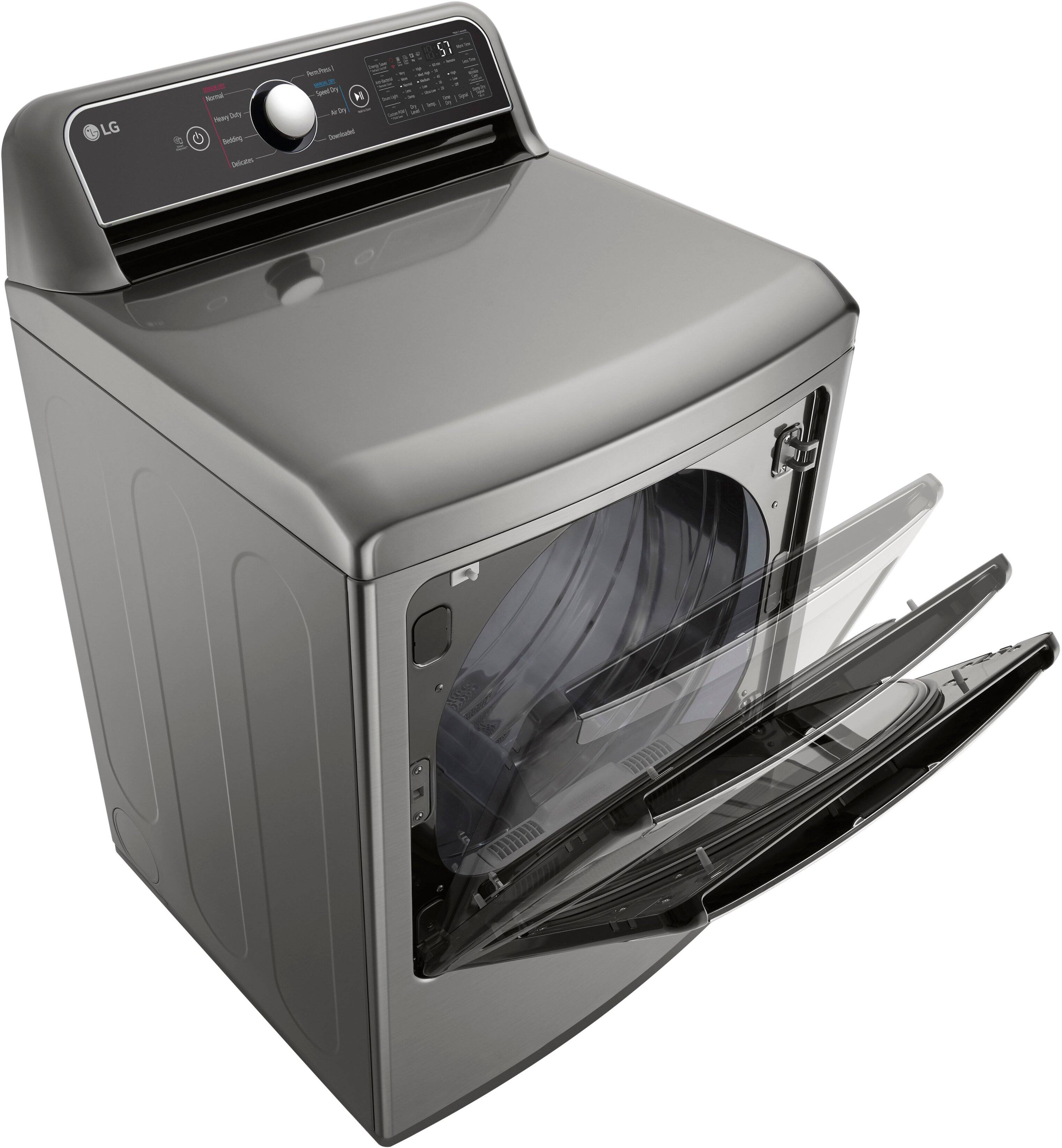 Alt View 12. LG - 7.3 Cu. Ft. Smart Electric Dryer with EasyLoad Door - Graphite Steel.