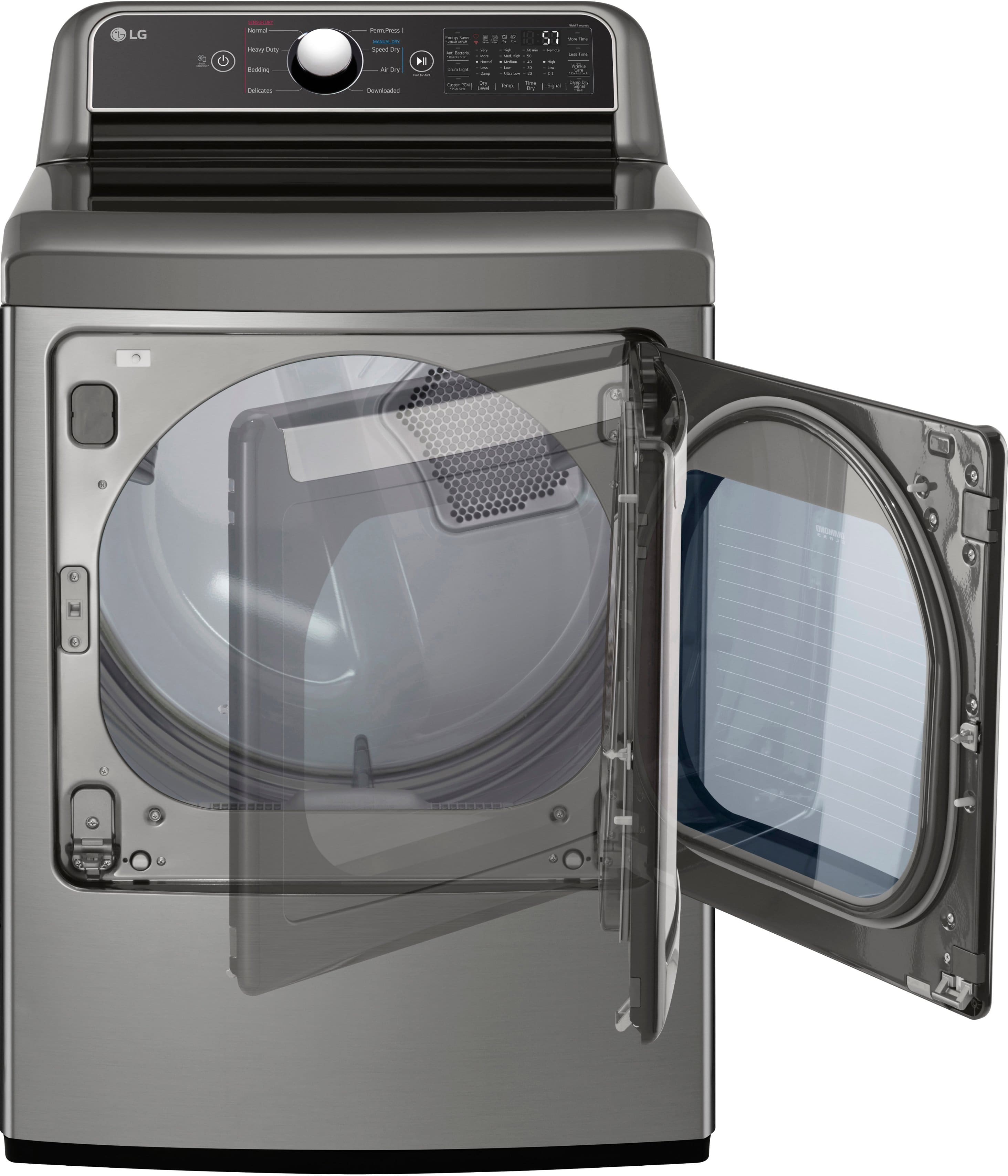 Alt View 13. LG - 7.3 Cu. Ft. Smart Electric Dryer with EasyLoad Door - Graphite Steel.