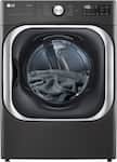 LG - 9.0 Cu. Ft. Stackable Smart Electric Dryer with Steam and Built-In Intelligence - Black Steel