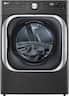 LG - 9.0 Cu. Ft. Stackable Smart Electric Dryer with Steam and Built-In Intelligence - Black Steel