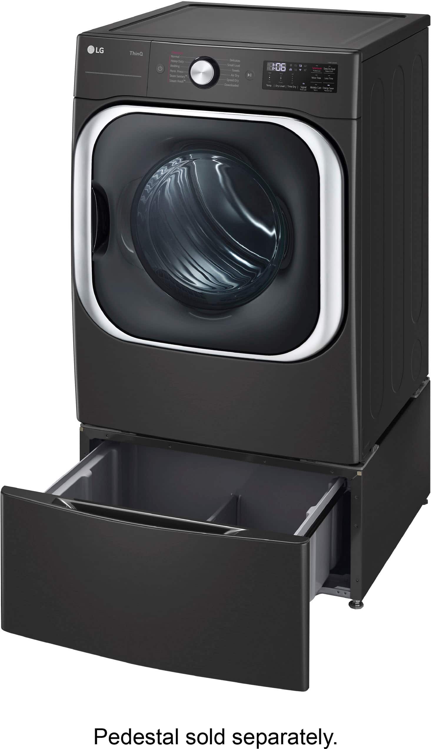 Alt View 15. LG - 9.0 Cu. Ft. Stackable Smart Electric Dryer with Steam and Built-In Intelligence - Black Steel.