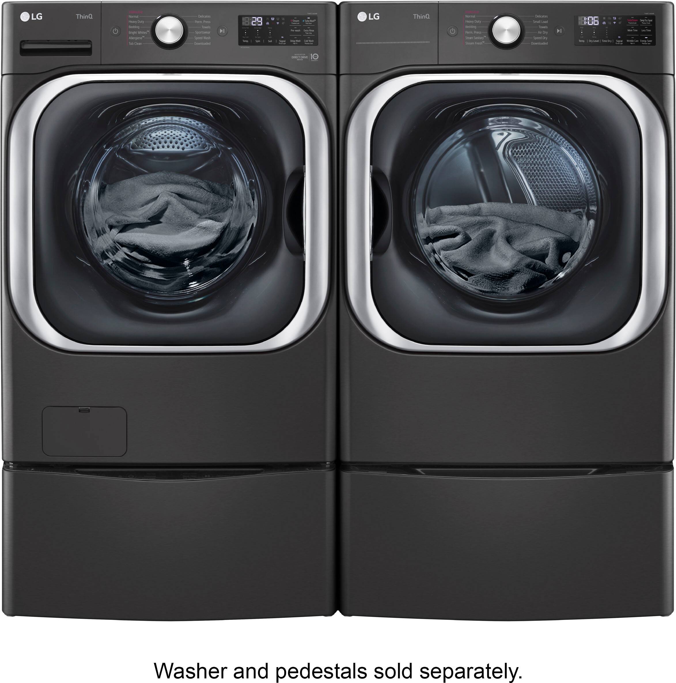 Alt View 18. LG - 9.0 Cu. Ft. Stackable Smart Electric Dryer with Steam and Built-In Intelligence - Black Steel.