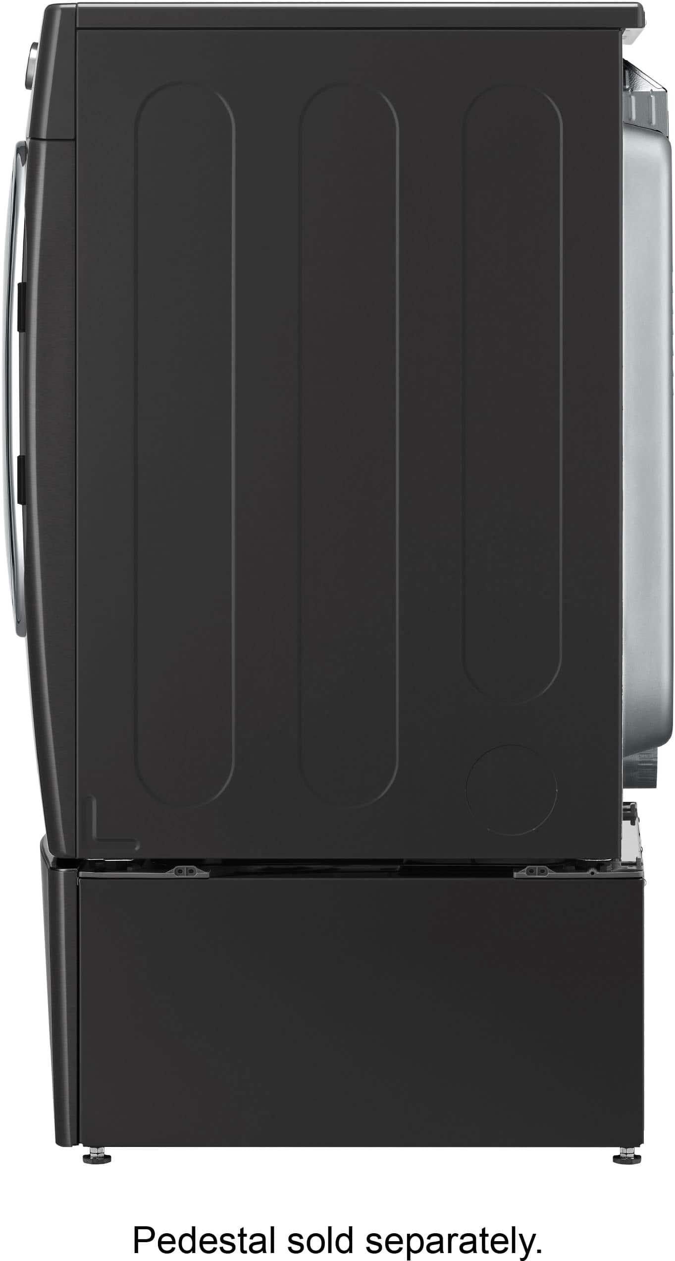 Alt View 13. LG - 9.0 Cu. Ft. Stackable Smart Electric Dryer with Steam and Built-In Intelligence - Black Steel.