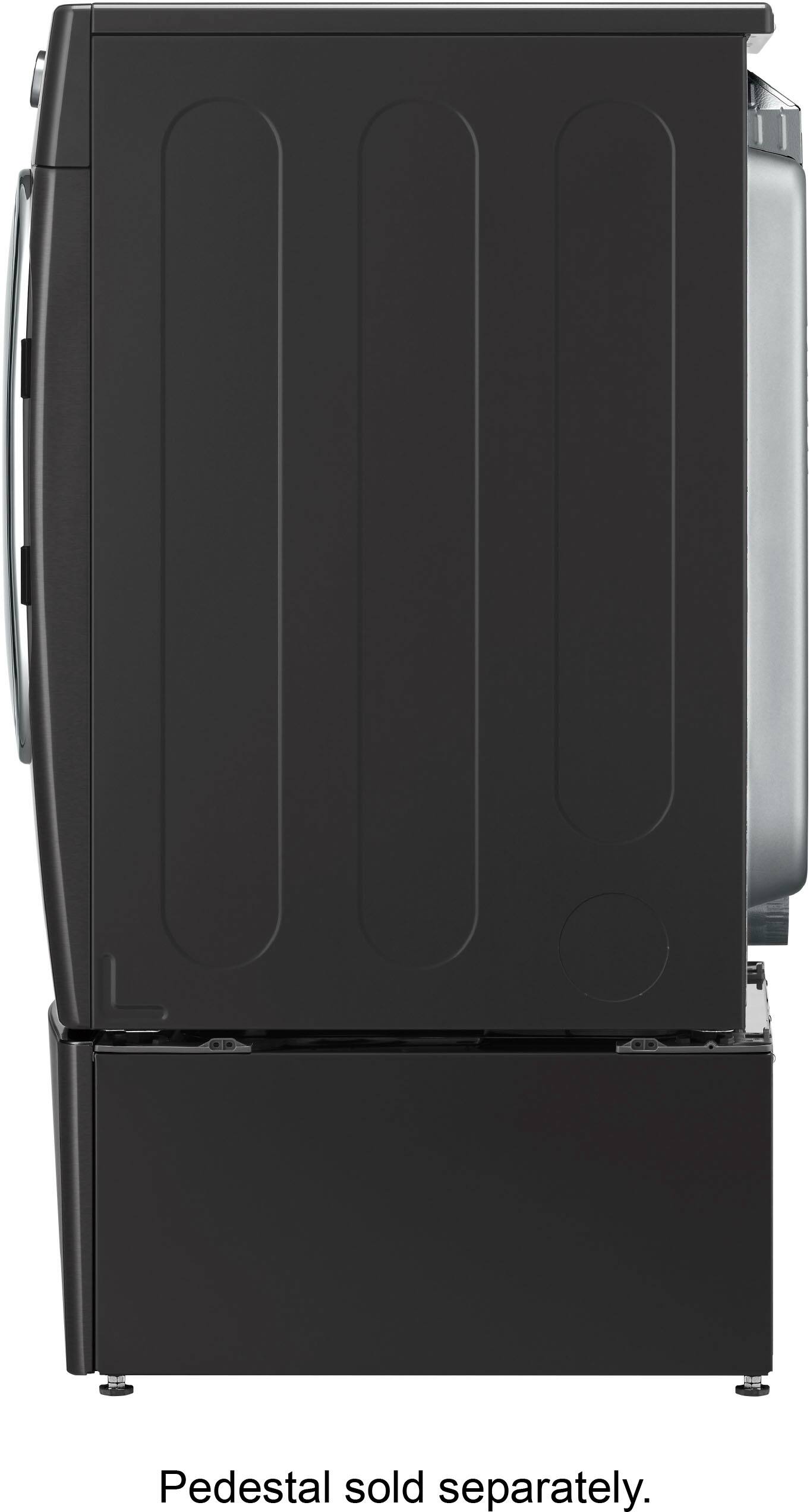 Alt View 13. LG - 9.0 Cu. Ft. Stackable Smart Electric Dryer with Steam and Built-In Intelligence - Black Steel.