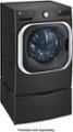 Angle Zoom. LG - 5.2 Cu. Ft. High-Efficiency Stackable Smart Front Load Washer with Steam and TurboWash - Black Steel.