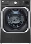 LG - 5.2 Cu. Ft. High-Efficiency Stackable Smart Front Load Washer with Steam and TurboWash - Black Steel