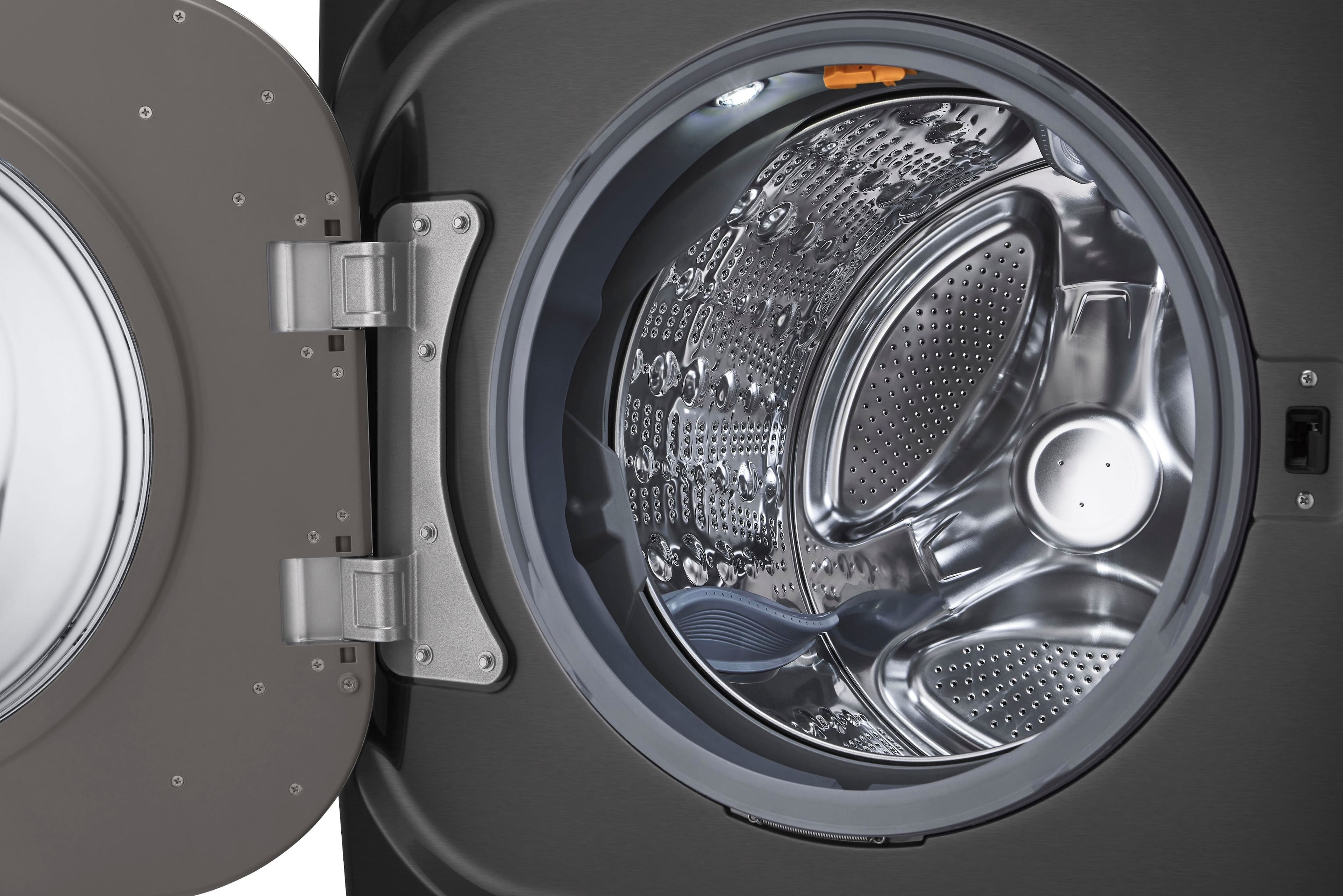 Alt View 16. LG - 5.2 Cu. Ft. High-Efficiency Stackable Smart Front Load Washer with Steam and TurboWash - Black Steel.