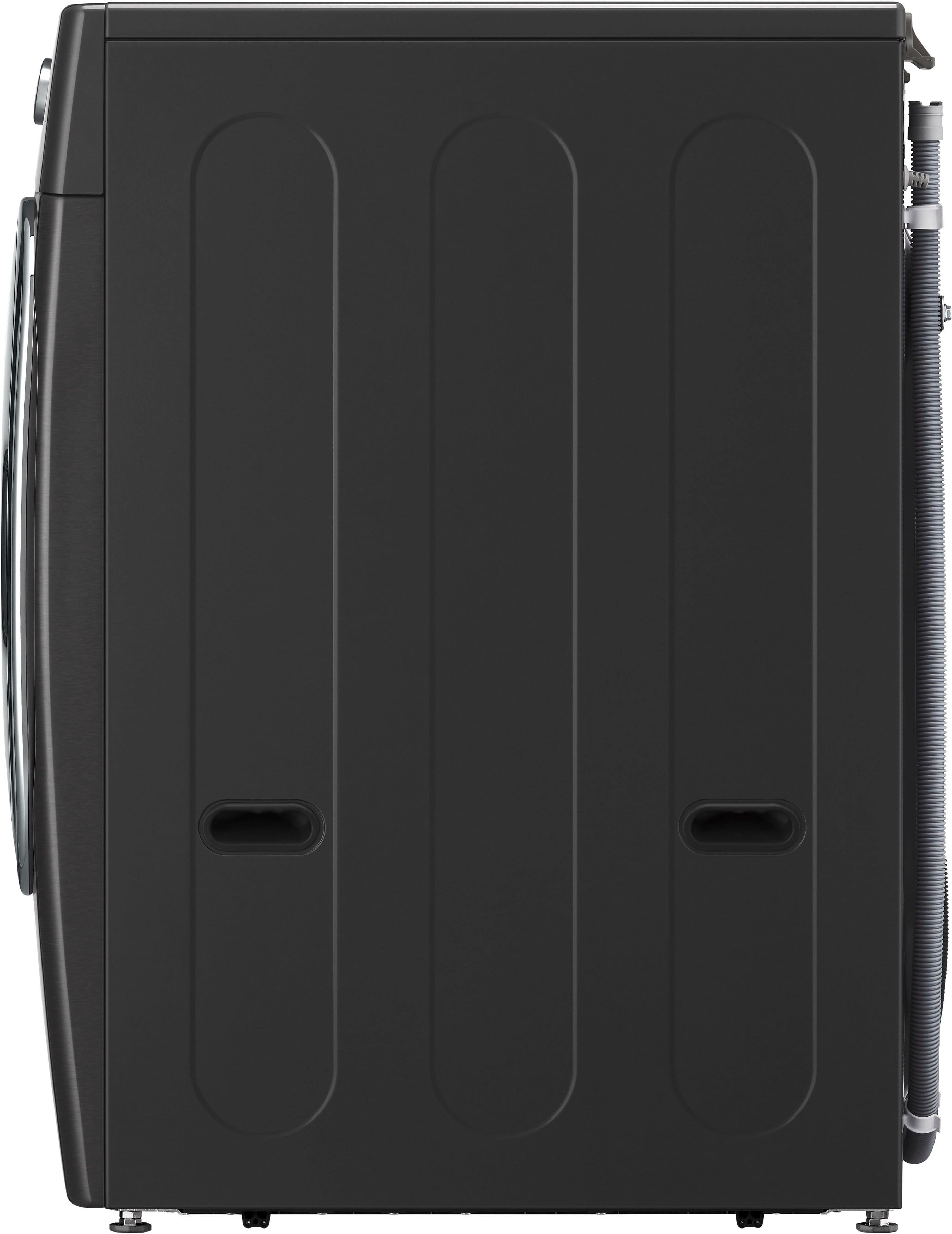 Alt View 17. LG - 5.2 Cu. Ft. High-Efficiency Stackable Smart Front Load Washer with Steam and TurboWash - Black Steel.