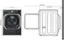 Left. LG - 5.2 Cu. Ft. High-Efficiency Stackable Smart Front Load Washer with Steam and TurboWash - Black Steel.