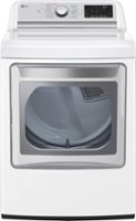 LG - 7.3 Cu. Ft. Smart Gas Dryer with Steam and Sensor Dry - White - Front_Zoom