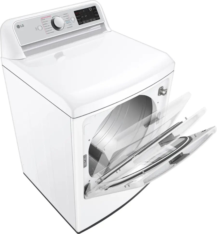Alt View 12. LG - 7.3 Cu. Ft. Smart Gas Dryer with Steam and Sensor Dry - White.