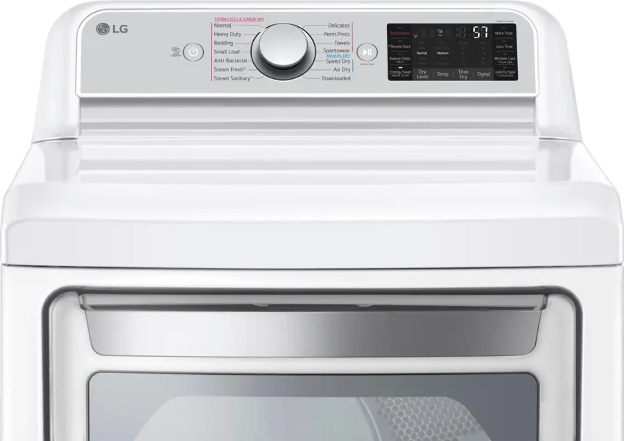 Alt View 14. LG - 7.3 Cu. Ft. Smart Gas Dryer with Steam and Sensor Dry - White.