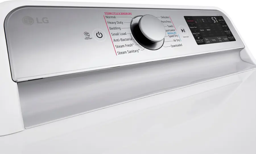 Alt View 17. LG - 7.3 Cu. Ft. Smart Gas Dryer with Steam and Sensor Dry - White.