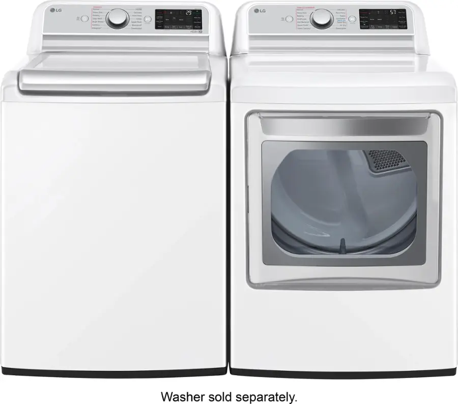 Alt View 18. LG - 7.3 Cu. Ft. Smart Gas Dryer with Steam and Sensor Dry - White.