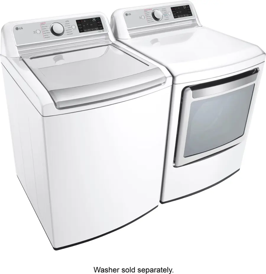 Alt View 19. LG - 7.3 Cu. Ft. Smart Gas Dryer with Steam and Sensor Dry - White.