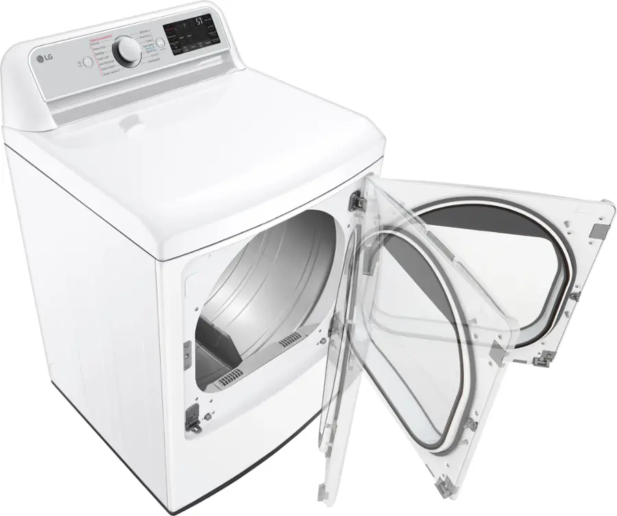 Alt View 2. LG - 7.3 Cu. Ft. Smart Gas Dryer with Steam and Sensor Dry - White.