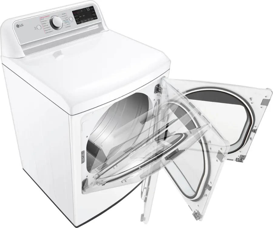 Alt View 3. LG - 7.3 Cu. Ft. Smart Gas Dryer with Steam and Sensor Dry - White.