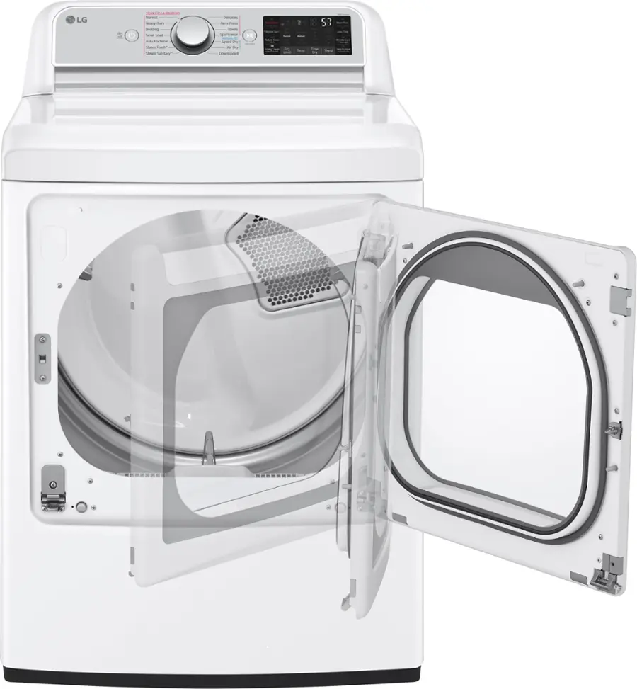 Alt View 11. LG - 7.3 Cu. Ft. Smart Gas Dryer with Steam and Sensor Dry - White.