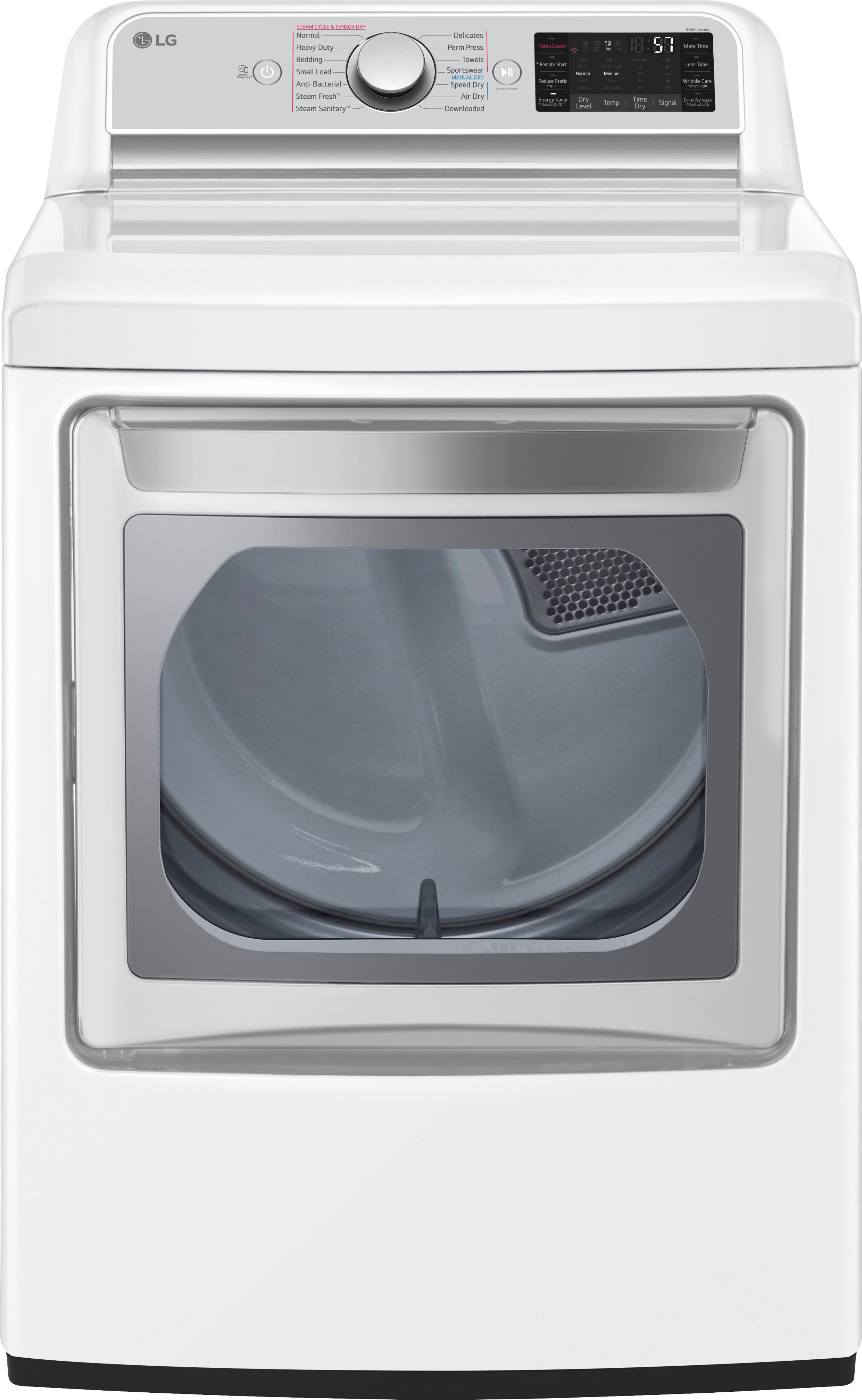 LG LG 7.3 Cu. ft. Ultra Large Capacity Smart Wi-Fi Enabled Rear Control Electric Dryer with TurboSteam - White