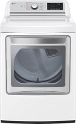 LG - 7.3 Cu. Ft. Smart Electric Dryer with Steam and Sensor Dry - White - Front_Zoom