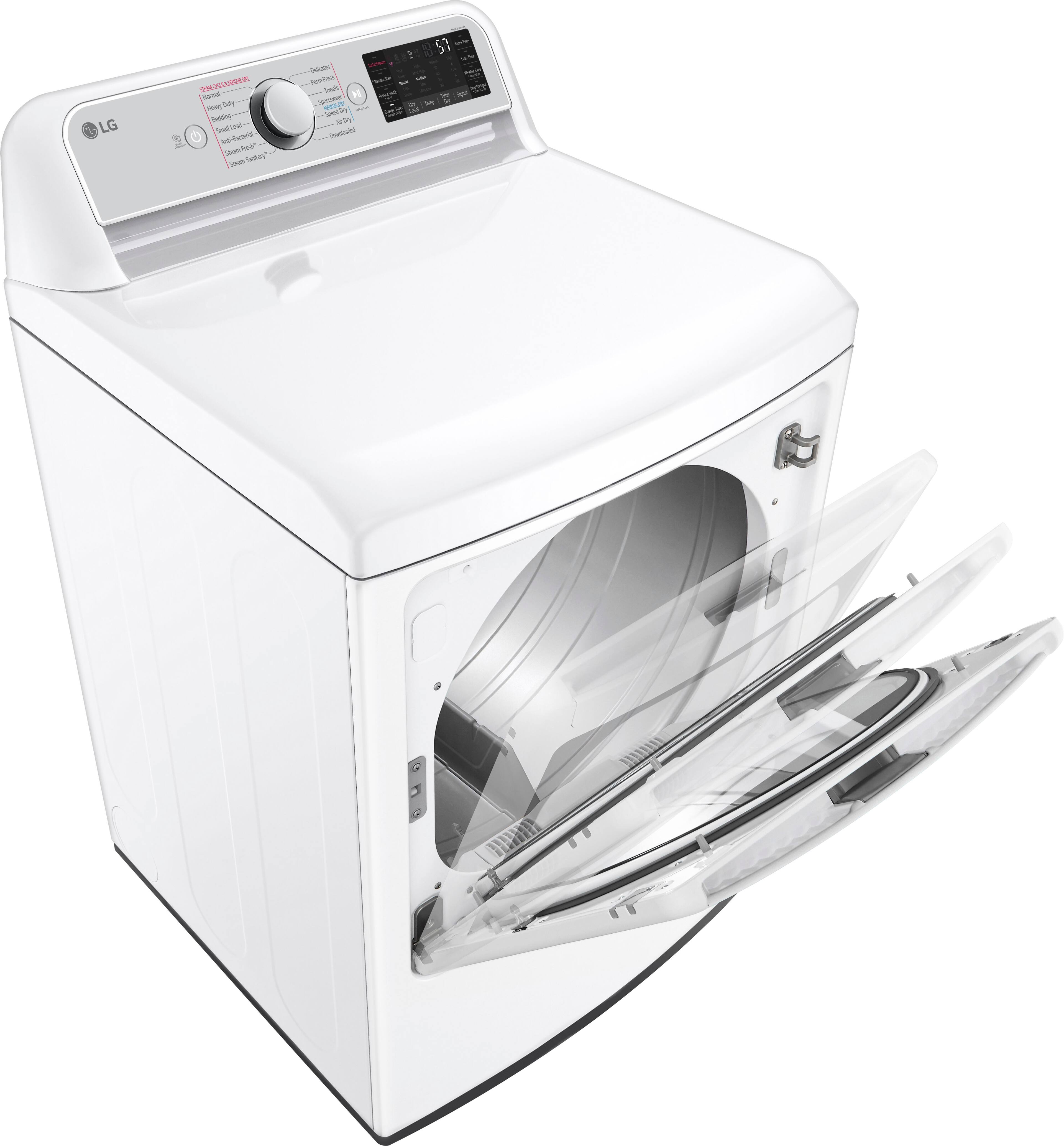 Alt View 12. LG - 7.3 Cu. Ft. Smart Electric Dryer with Steam and Sensor Dry - White.