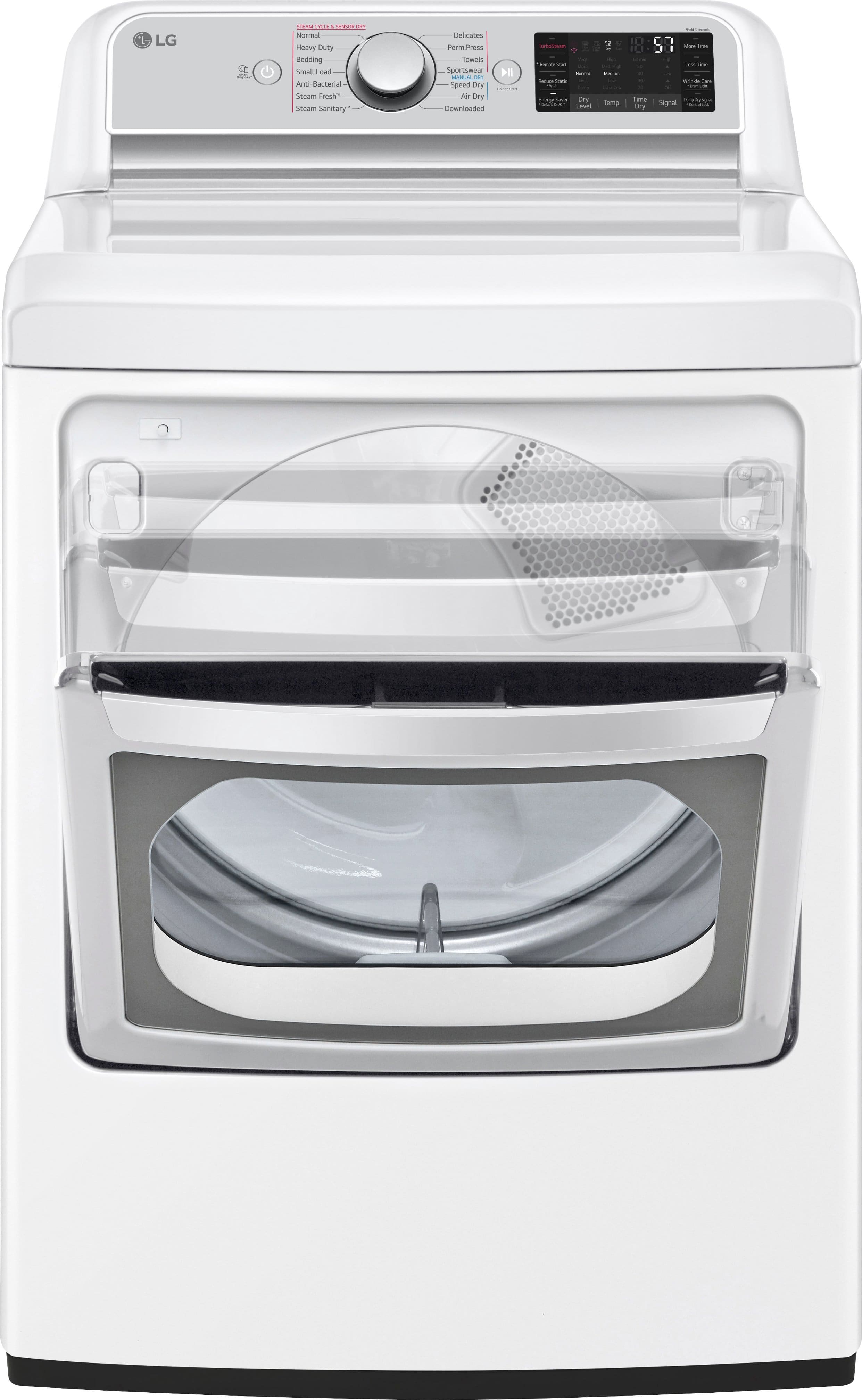 Alt View 13. LG - 7.3 Cu. Ft. Smart Electric Dryer with Steam and Sensor Dry - White.