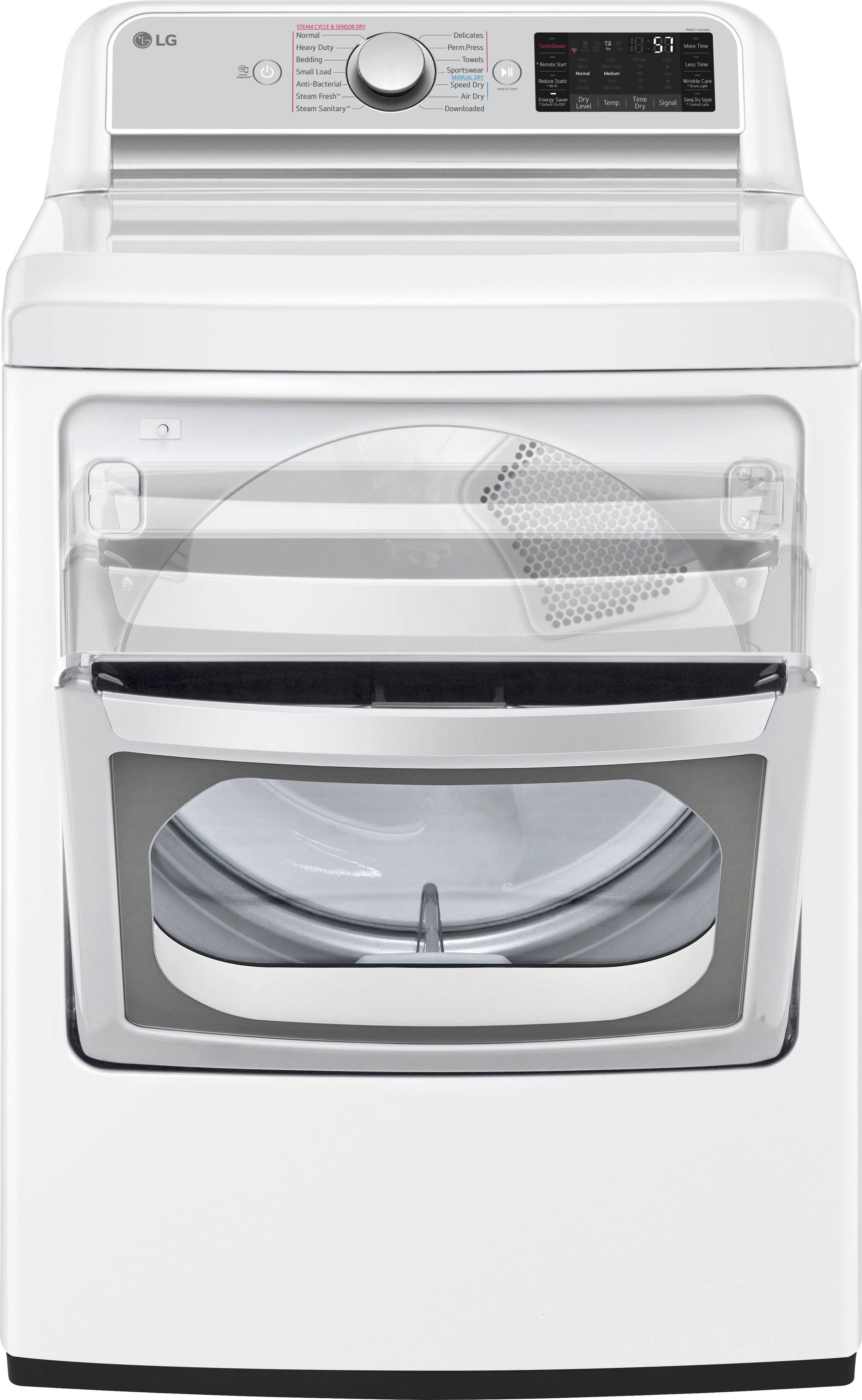 Alt View 13. LG - 7.3 Cu. Ft. Smart Electric Dryer with Steam and Sensor Dry - White.