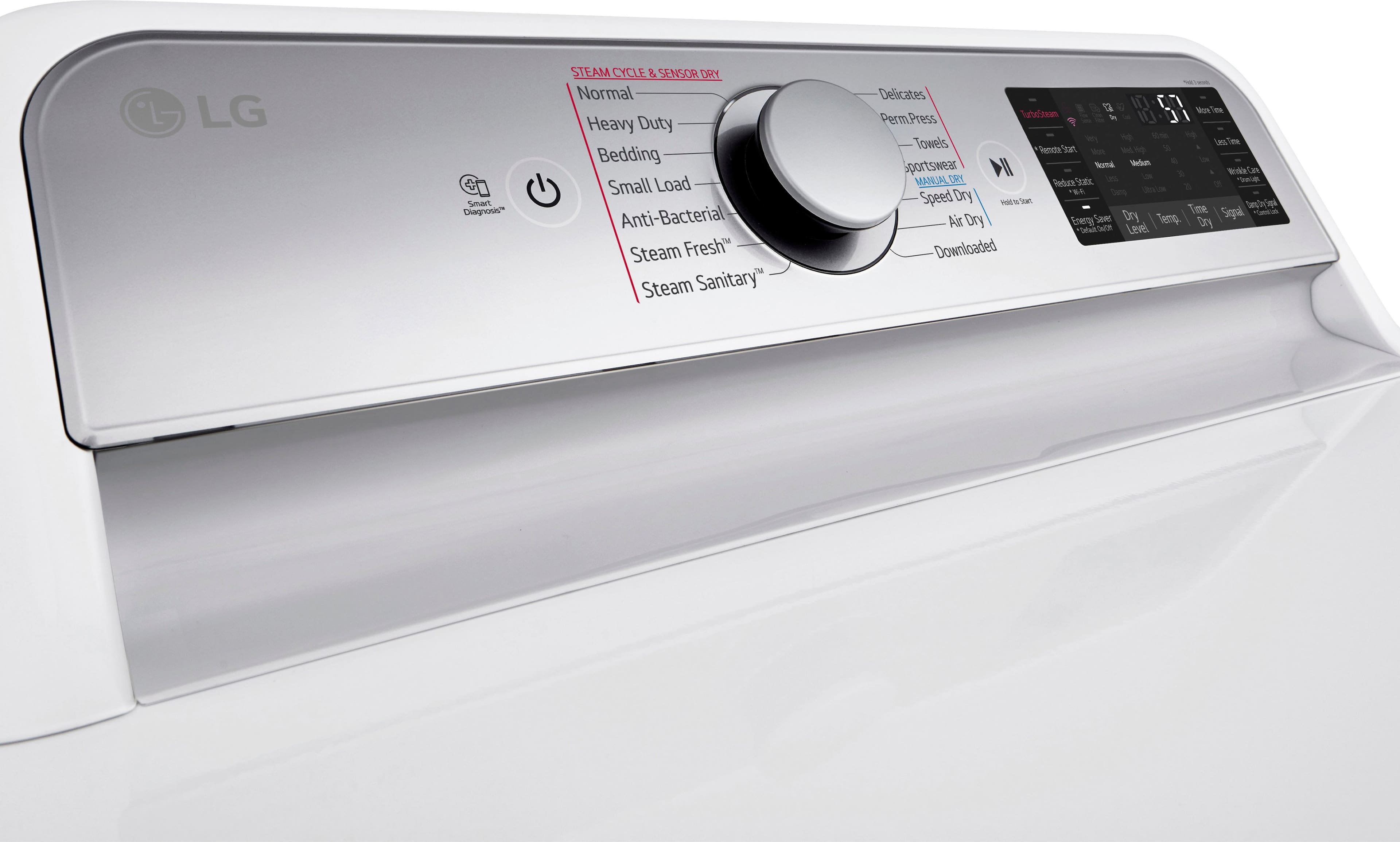 Alt View 17. LG - 7.3 Cu. Ft. Smart Electric Dryer with Steam and Sensor Dry - White.
