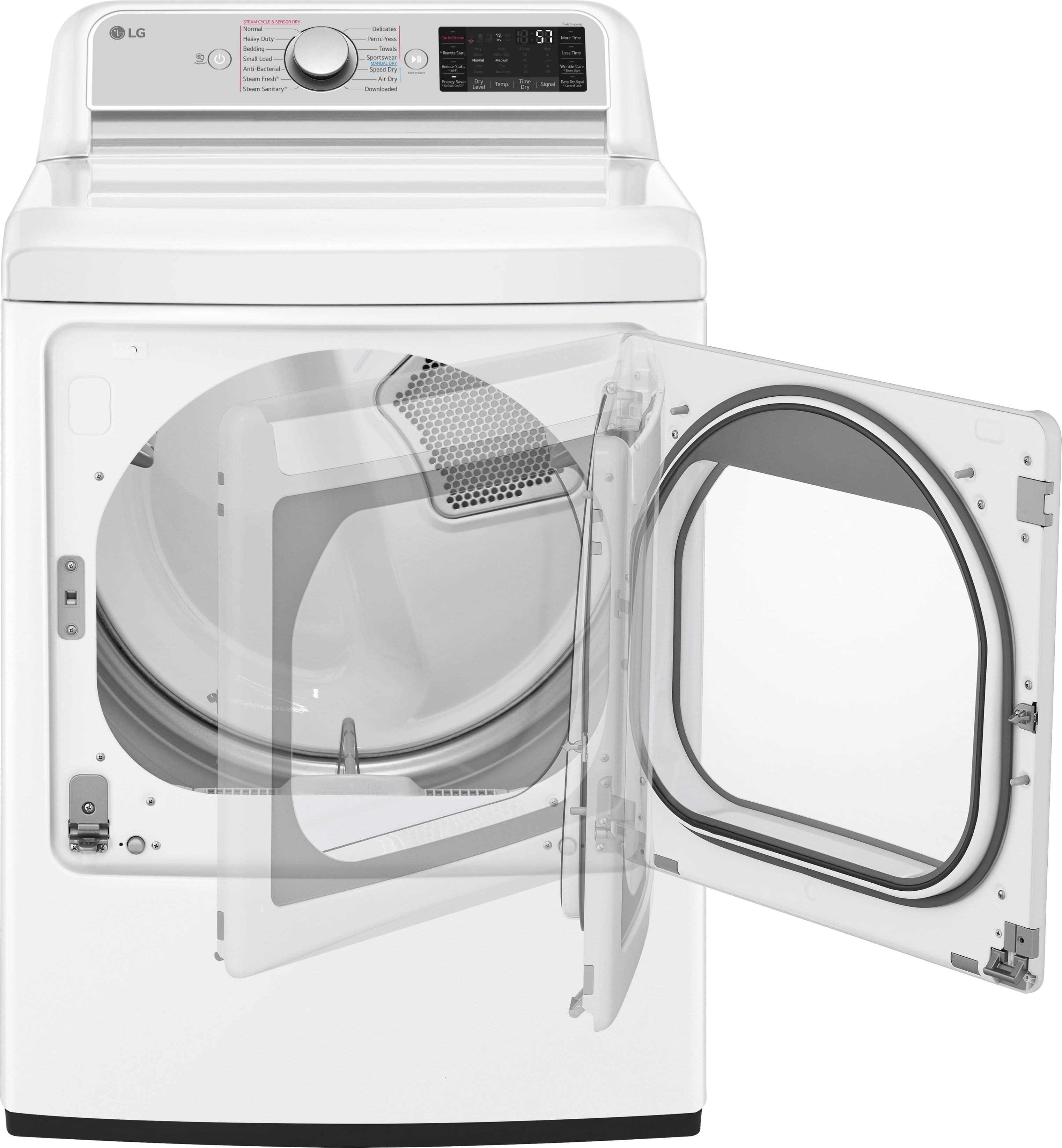 Alt View 11. LG - 7.3 Cu. Ft. Smart Electric Dryer with Steam and Sensor Dry - White.