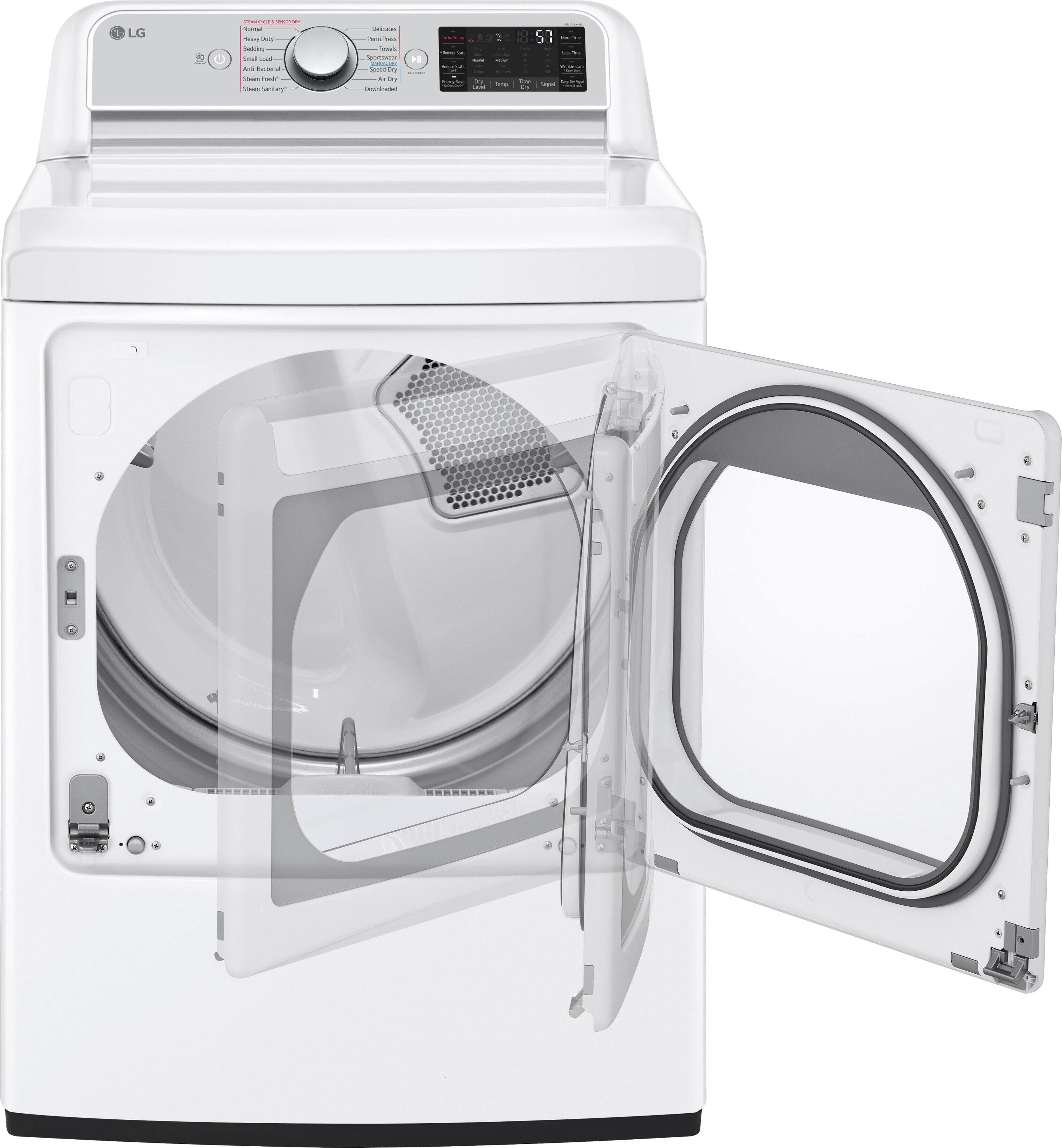 Alt View 11. LG - 7.3 Cu. Ft. Smart Electric Dryer with Steam and Sensor Dry - White.