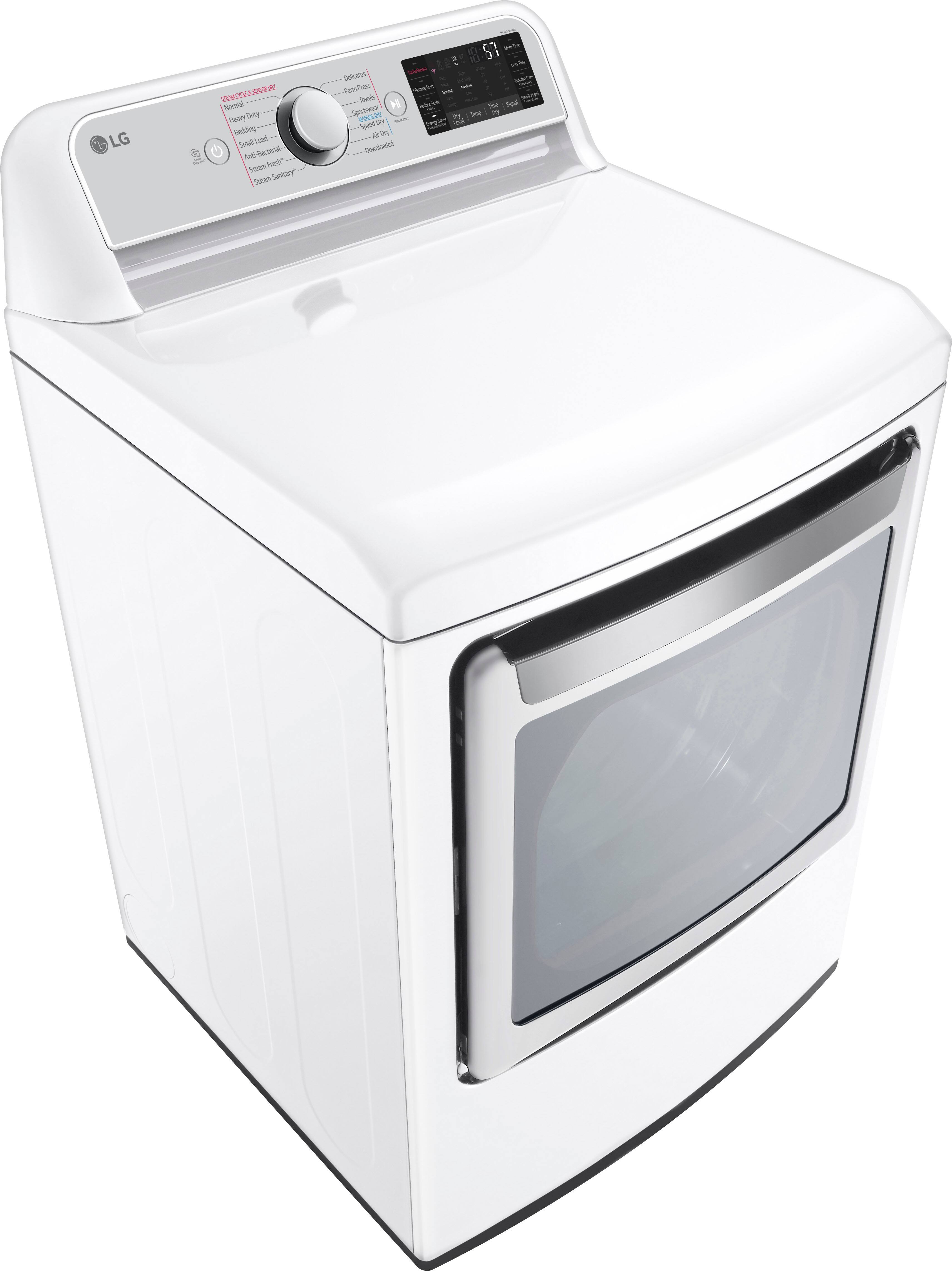 Alt View 1. LG - 7.3 Cu. Ft. Smart Electric Dryer with Steam and Sensor Dry - White.