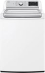 Front. LG - 5.5 Cu. Ft. High-Efficiency Smart Top Load Washer with Steam and TurboWash3D Technology - White.