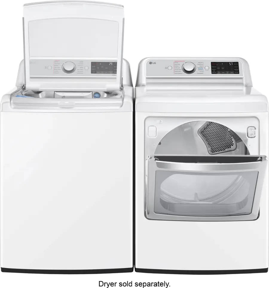 Alt View 2. LG - 5.5 Cu. Ft. High-Efficiency Smart Top Load Washer with Steam and TurboWash3D Technology - White.
