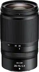 Front. Nikon - NIKKOR Z 28-75mm f/2.8 Standard Zoom Lens for Nikon Z Cameras - Black.