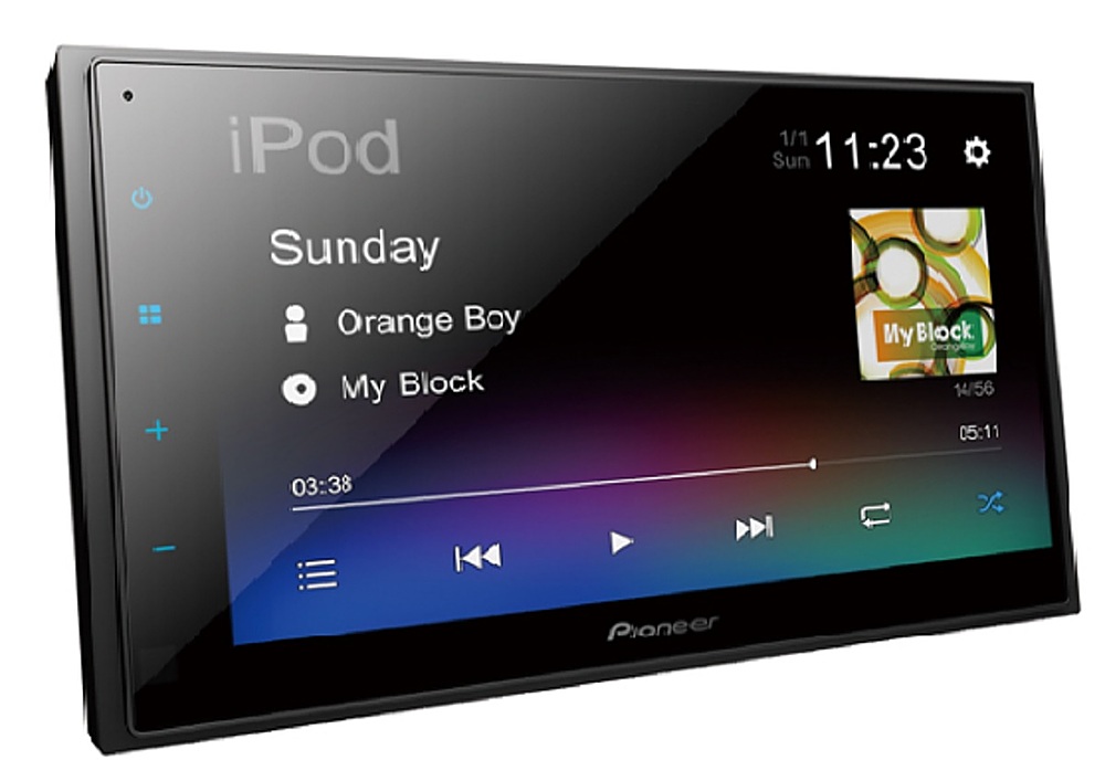 Angle View: Pioneer - Double-DIN Digital Receiver with Bluetooth - Black
